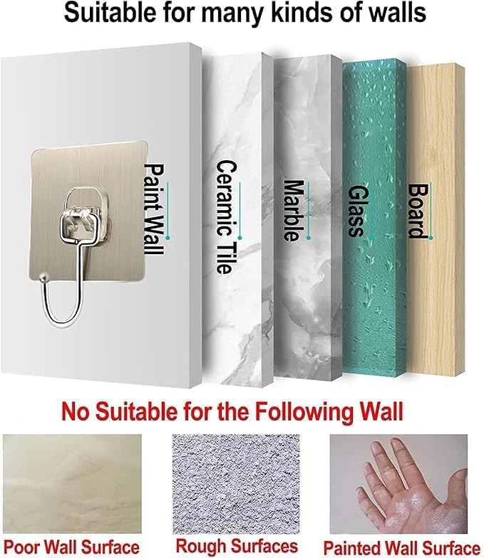 Heavy Duty Wall Hooks - Gold Edition (Pack of 10, 20, 30)