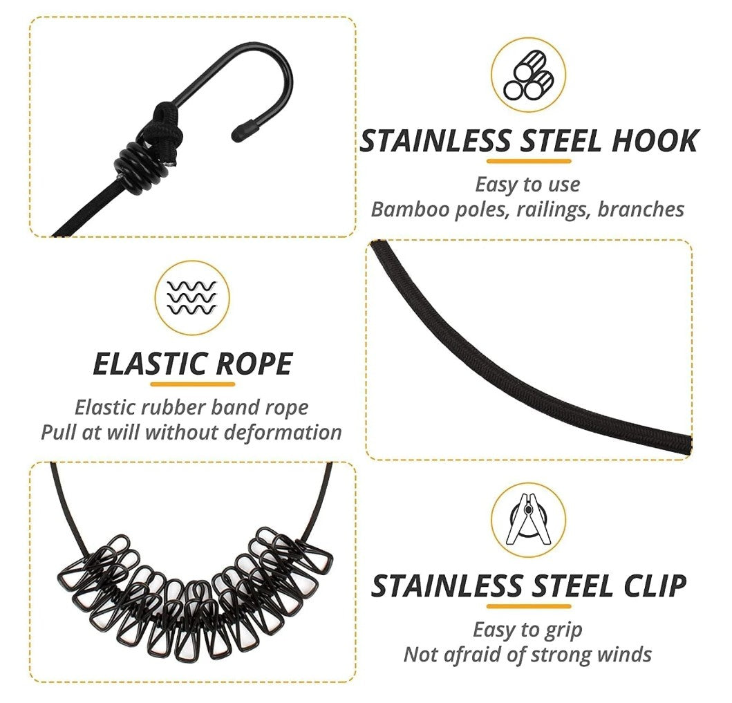Strong Cloth Drying Rope with  Hooks(BUY 1 GET 1 FREE)