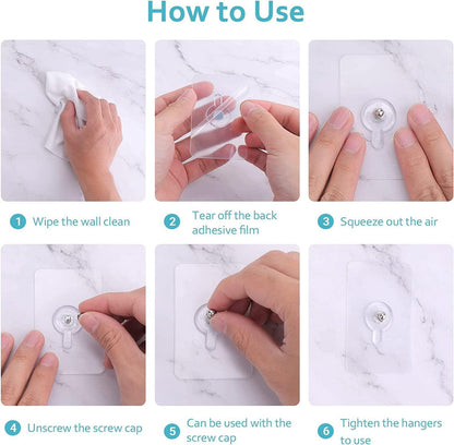 Premium Self Adhesive Screw Hooks (Buy 10 Get 10 Free)