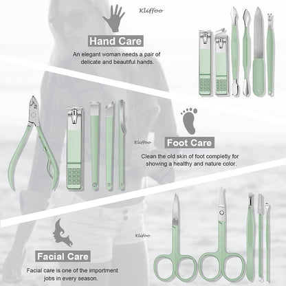 Nail Clipper & Grooming Tools Kit - 16pcs