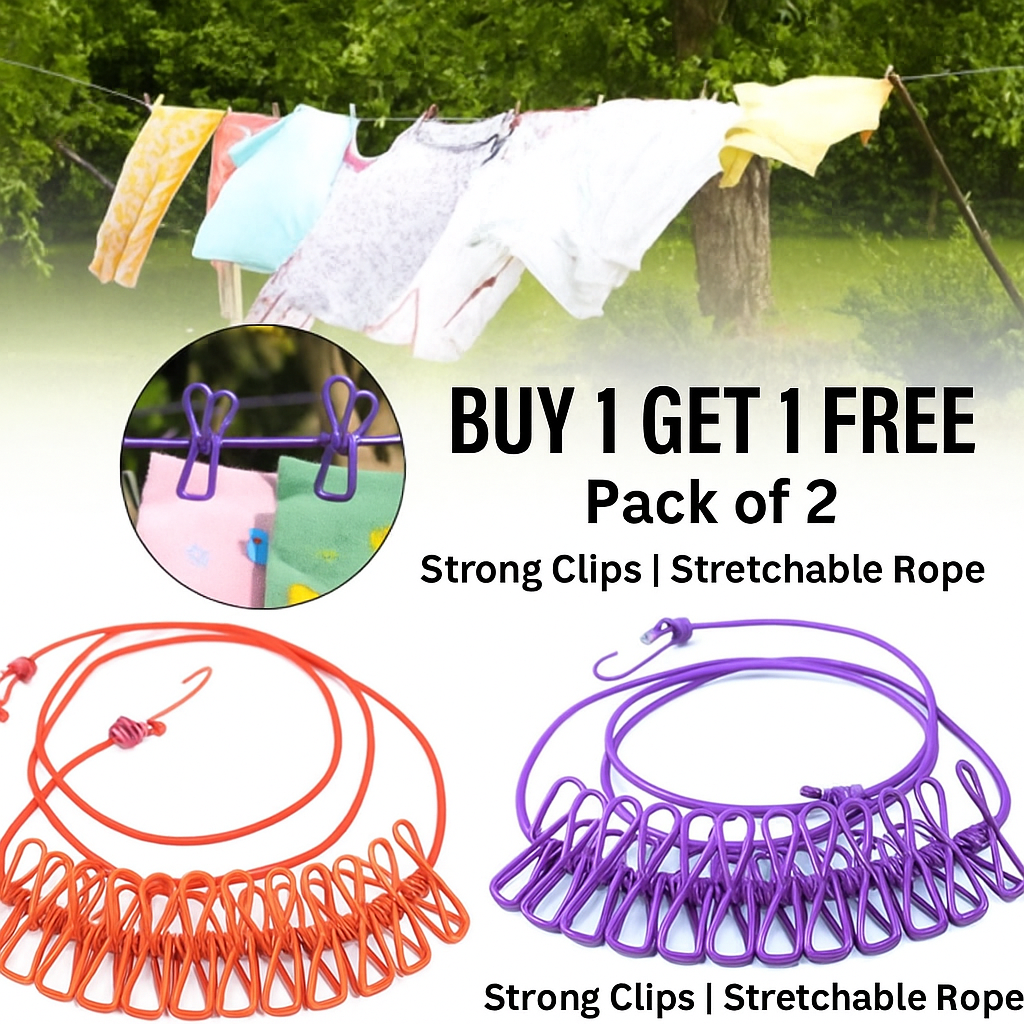 Strong Cloth Drying Rope with  Hooks(BUY 1 GET 1 FREE)