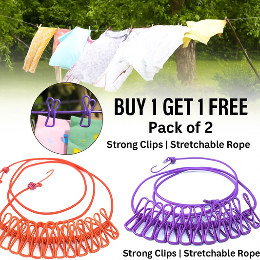Cloth Drying Rope with Hooks
(Buy 1 Get 1 Free)